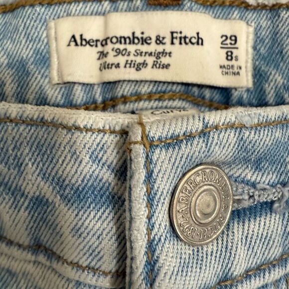 Abercrombie & Fitch The 90s High Straight Jeans Blue 29 High Waisted - Picture 3 of 5